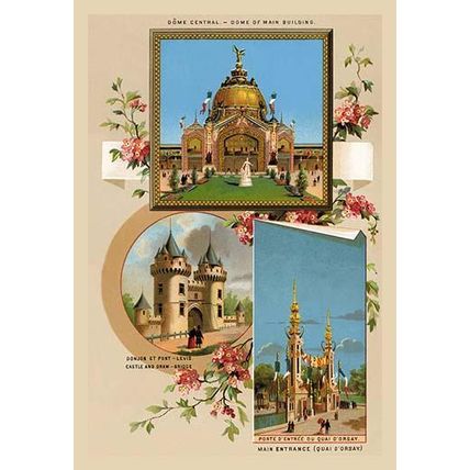 Main Building, Castle and Entrance of the Paris Exhibition, 1889 20 x 30 Poster