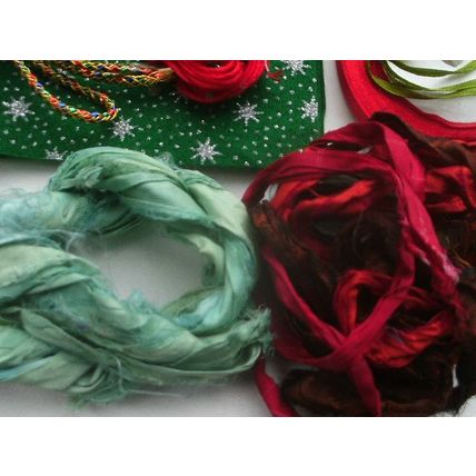 Christmas Craft Inspiration Pack; ribbon, felt, buttons, beads etc.