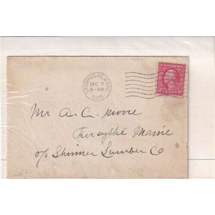 United States 1915 Skohegan Maine Cover Skohegan cancel written VGC