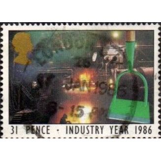 1986 Industry Year, 31p Value, garden Hoe & Steel Works. Fine used