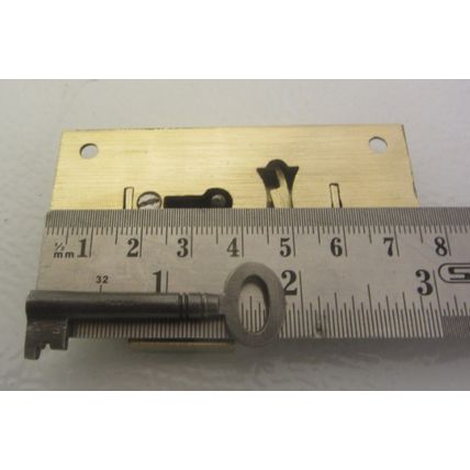 Antique Cabinet Cupboard Lock Solid Brass Has 1 working key 2 Levers 1920s era