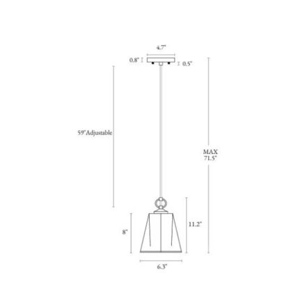 LNC Modern 1-Light Brass Island Pendant Light w/ Irregular Bell Clear Wavy Glass