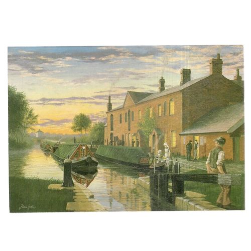 THE LOCK, FRADLEY JUNCTION, TRENT AND MERSEY CANAL by A. Firth unused postcard #