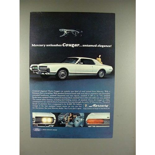1967 Mercury Cougar Car Ad - Untamed Elegance