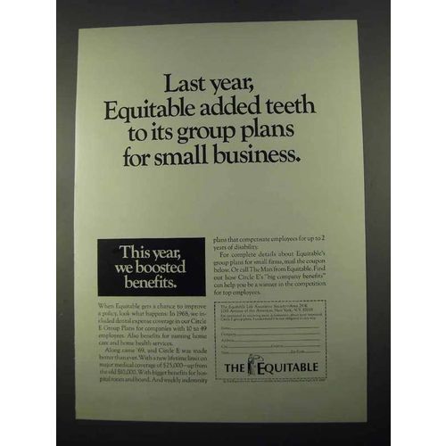1969 Equitable Life Assurance Ad - Group Plans