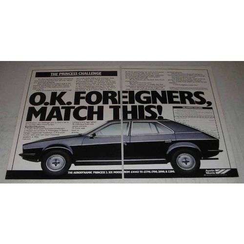 1980 Austin Princess 2 2000HLS Car Ad - O.K. Foreigners