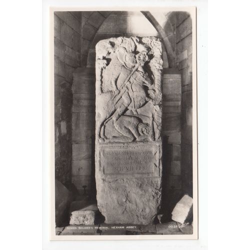 Roman Soldier's Memorial Hexham Abbey Northumberland Postcard DD22