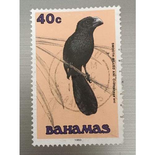 Bahamas QEII 1993 Birds 40c Smooth Billed Ani Used SG 980 Sc 715a postage stamp