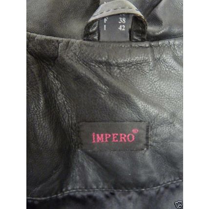Impero Genuine Italian Leather Black 3/4 Length Coat UK 10 £429.99 BNWT