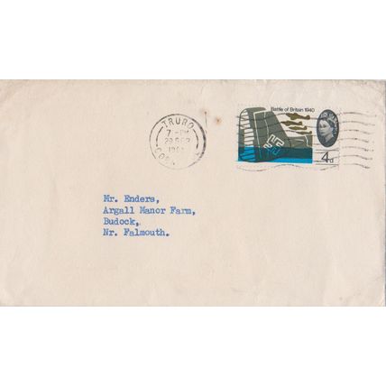 GB 1965 cover Truro to Falmouth with Battle of Britain stamp