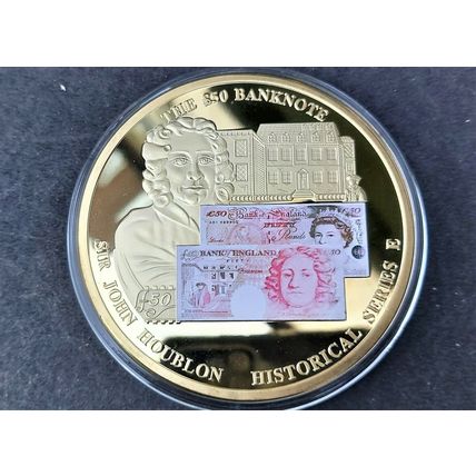 6 NEW SUPERSIZED 24CT GOLD PLATED PROOF BRITISH BANKNOTES COMMEMORATIVE COINS