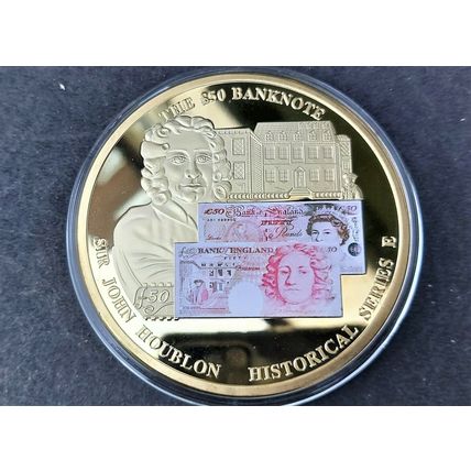 SUPERSIZED SIX 24CT GOLD PLATED PROOF ‘BRITISH BANKNOTES’ COMMEMORATIVE COINS