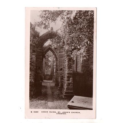 SUPERB REAL PHOTOGRAPHIC POSTCARD OF CHOIR RUINS ST.JOHN'S CHURCH CHESTER (3614)