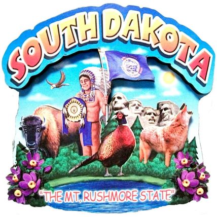 South Dakota the Mt Rushmore State Artwood Montage Fridge Magnet