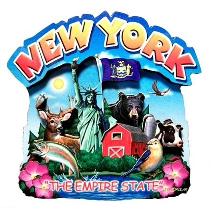 New York the Empire State Artwood Montage Fridge Magnet