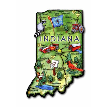 Indiana The Hoosier State Artwood Jumbo Fridge Magnet