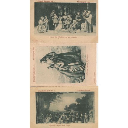Oberammergau Passionsspiele 1900 3x Postcard s