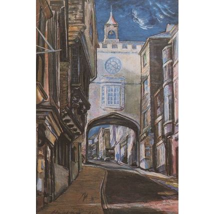 East Gate Totnes Devon Rare Oil Painting Postcard
