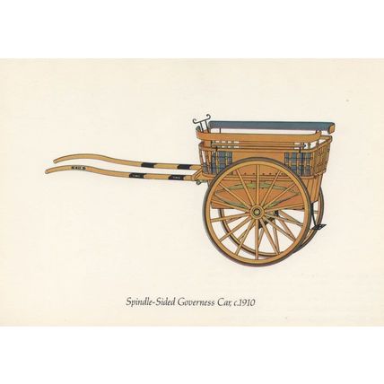 1910 Spindle Sided Governess Car 1970s Postcard
