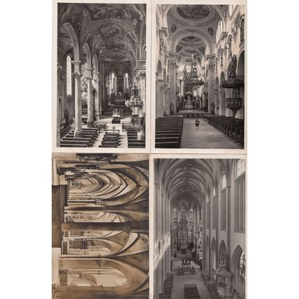Augsburg 4x German Religious Kirche Inneres Postcard s