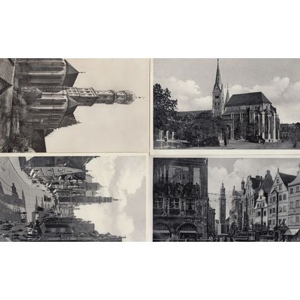 Augsburg Bicycles Stadtmetzig San Ulrich Afra EIGHT 8x Postcard s