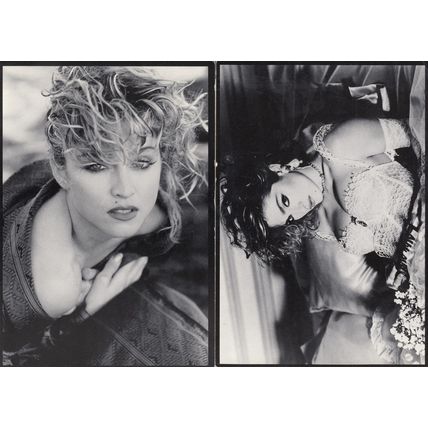 Madonna In Bed & Like A Virgin Era 2x Real Photo Vintage London Postcard s