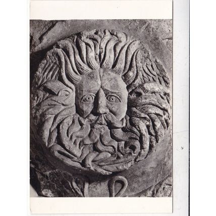 Medusa Mask from Bath Pediment Bath Real Photograph Postcard unused VGC