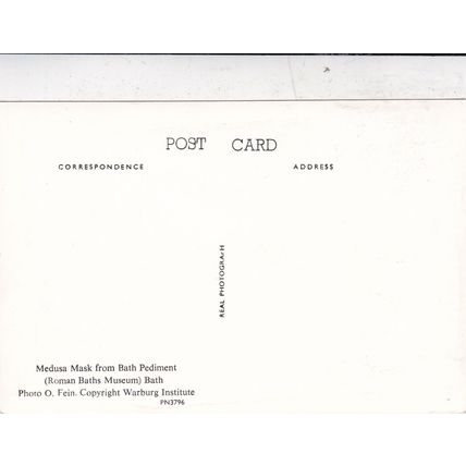 Medusa Mask from Bath Pediment Bath Real Photograph Postcard unused VGC