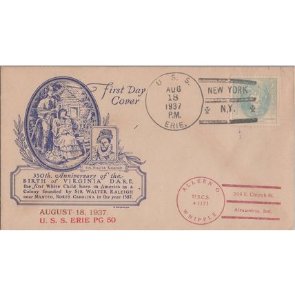 ZAYIX US 796 FDC 1st Scatchard-Buchwald - USS Erie Planty 796-42 092222SM25