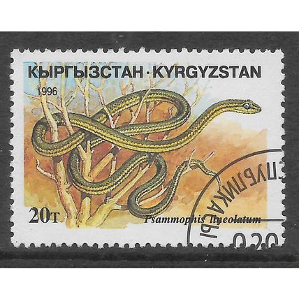 KYRGYZSTAN 1996 REPTILES 20T STEPPE RIBBON SNAKE SG 107 FINE USED