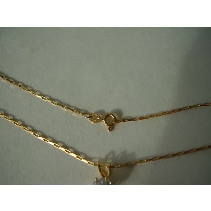 Necklace 9ct Hallmark Gold Zircon Pendant 9K 375 9 carat 18" Chain