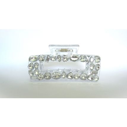 Rectangle large clear transparent crystal acrylic hair claw clip