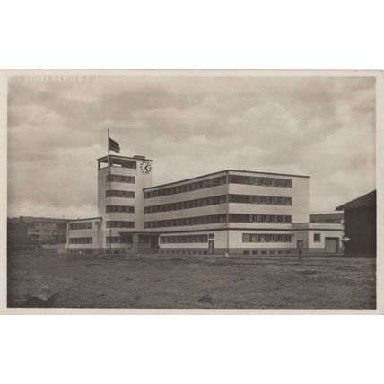 Frankfurt Main Haus der Jugend Flag Clock Real Photo German Postcard