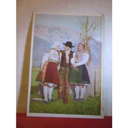 AUSTRIAN/GERMAN national costumes unused vintage postcard =