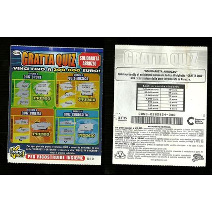 Gratta e Vinci %- Gratta Quiz - Lotto 50