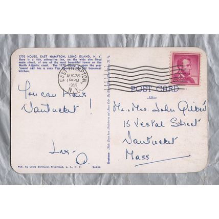 1770 House, East Hampton, Long Island, N.Y. - Postally Used - East Hampton 1959