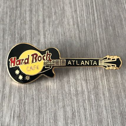 Hard Rock Cafe ATLANTA GIBSON BLACK LES PAUL GUITAR Pin -hard rock logos reverse