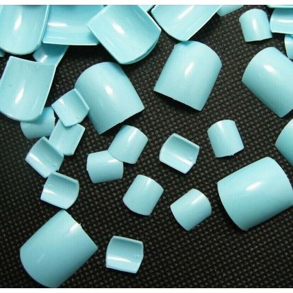 Baby Blue False Toe Nails Press On Square Full Cover Artificial Pedicure Set diy