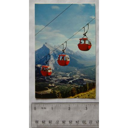old postcard Cablecar Lift on Mt. Norquay, Canadian Rockies