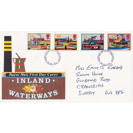 ROYAL MAIL First Day Cover JULY 1993 INLAND WATERWAYS Postmark: Guildford Surrey