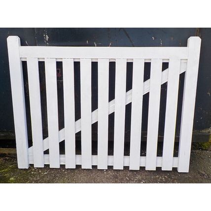 WOOD GATE. APPROX 48" WIDE x 36" HIGH WHITE WOOD PRIMED (see description)