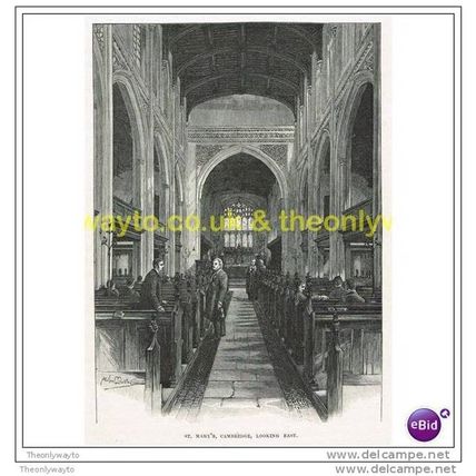 ST MARY'S, CAMBRIDGE, LOOKING EAST, ENGLAND, Modern Reproduction