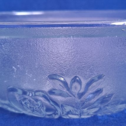 FIRNA Indonesia GLASS CANDY BOWL Dish Nut Jar ROSES Floral No Lid