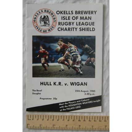 1985 programme Hull Kingston Rovers v. Wigan, Isle of Man Charity Shield