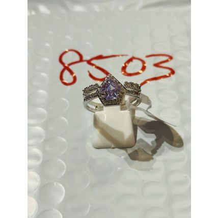 NWT Ring Bomb Party Sz9 RBP Purple Pentagon Rhodium P Band Costume Jewelry