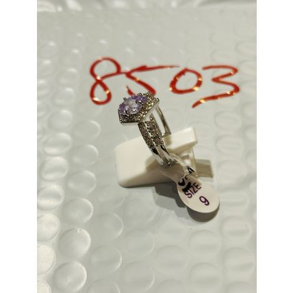 NWT Ring Bomb Party Sz9 RBP Purple Pentagon Rhodium P Band Costume Jewelry
