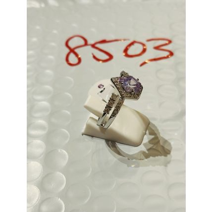 NWT Ring Bomb Party Sz9 RBP Purple Pentagon Rhodium P Band Costume Jewelry
