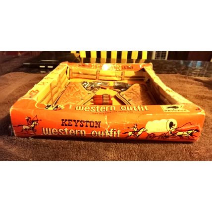 Old Vintage Keystone Western Outfit And Toy Cap In Original Box 1950's
