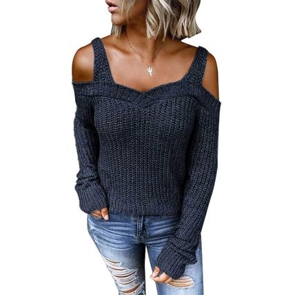 Khaki Dew Shoulder Juliette Knitted Sweater
