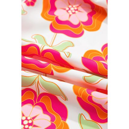 Rose Floral Printed Ruffled Long Sleeve Blouse